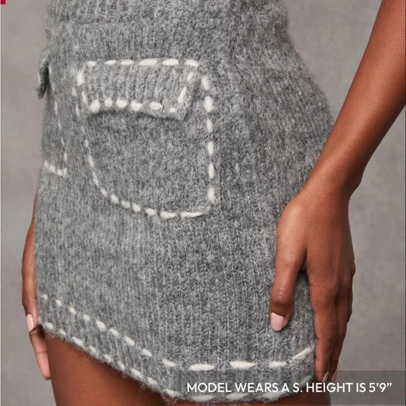 Vici Posy Contrast Stitching Long Sleeve Cardigan AND matching skirt SET! NEW! - Picture 6 of 7